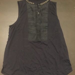J. Crew woman’s sleeveless top Black with stones